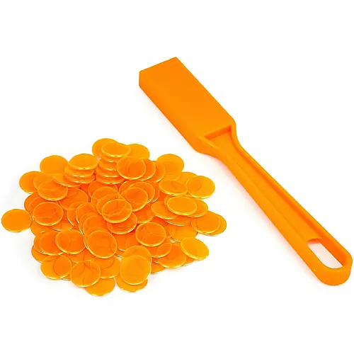 DiPrint Bingo Magnetstab mit 100 Bingo-Chips Orange