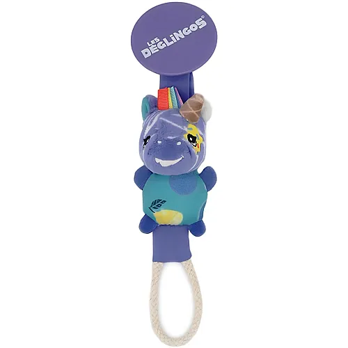 Les D�glingos Les Deglingos Schnullerkette mit Pl�schtier Kifrokos, Zebra � Violett � Schnullerhalter � ab der Geburt � 23 cm