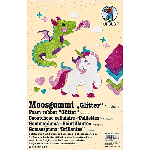 Ursus Moosgummi-Set Glitter Modern