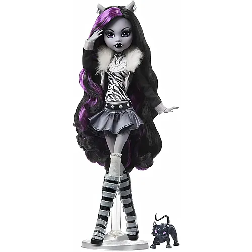 Mattel Monster High Puppe Clawdeen Wolf in Schwarzweiss