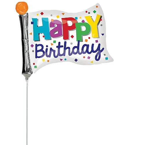 Amscan Mini-Folienballon Happy Birthday - 25 cm