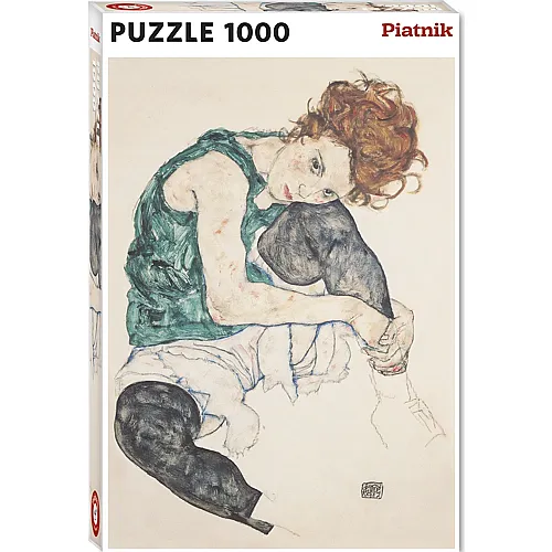 Piatnik Puzzle Schiele - Sitzende Frau mit hochgezogenem Knie (1000Teile)