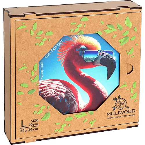 Milliwood Puzzle Cool Flamingo Oktagon - 90 Teile