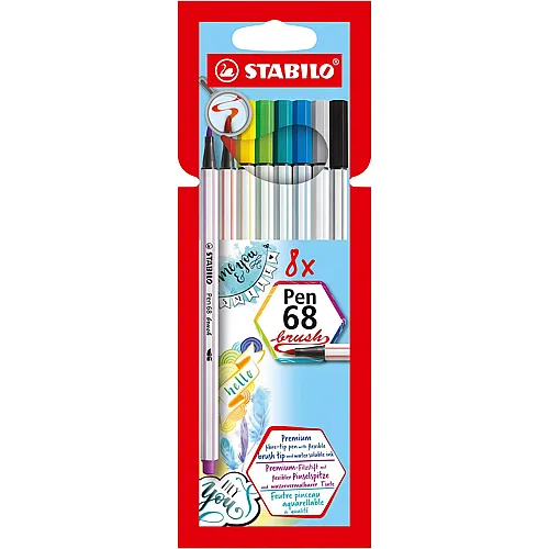 Stabilo Fasermaler Pen 68 Brush - 8 Teile