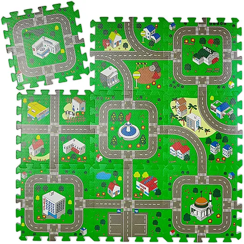 Relaxdays Puzzlematte Strasse f�r Kinder
