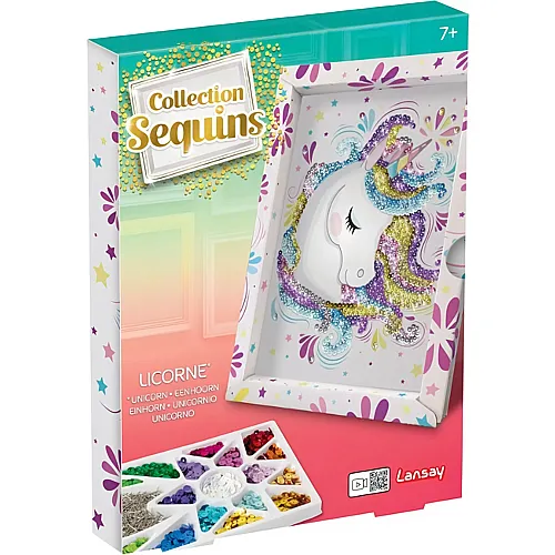 Paillettenkunst Einhorn