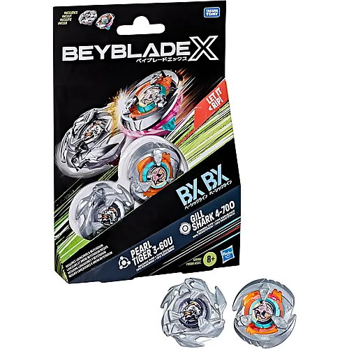 Beyblade Gill Shark 4-70O & Pearl Tiger 3-60U Dual Pack Set