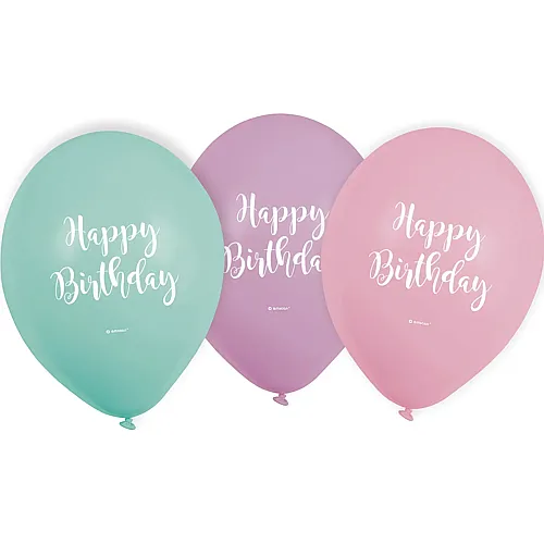 Amscan Ballone Happy Birthday Pastel (6Teile)