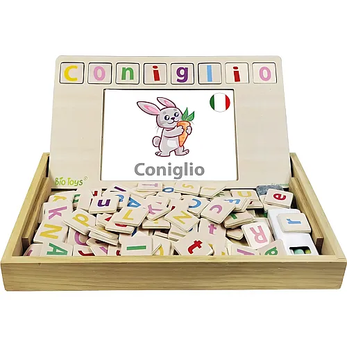 Lexibook Bio Toys Wortschule zweisprachig: Englisch - Italienisch - Holzspielzeug