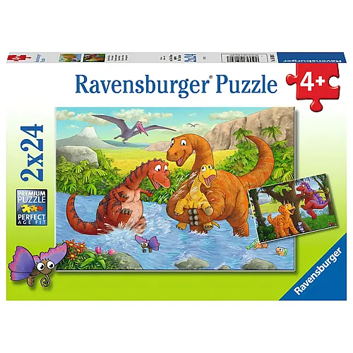 Ravensburger Puzzle Spielende Dinos (2x24)