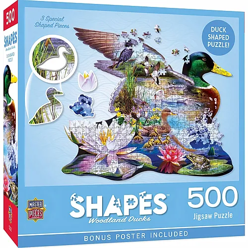Master Pieces Puzzle Shapes Waldenten - 500 Teile