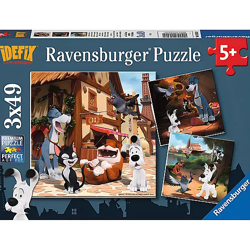 Ravensburger Puzzle Asterix Idefix und seine tierischen Freunde (3x49)