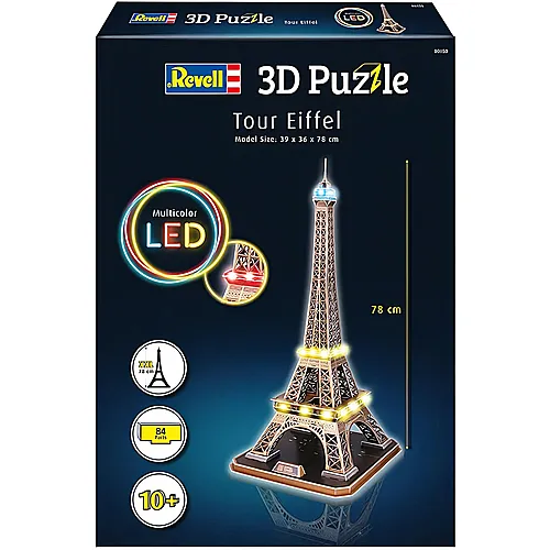 Revell Puzzle Eiffelturm Multicolor LED (84Teile)