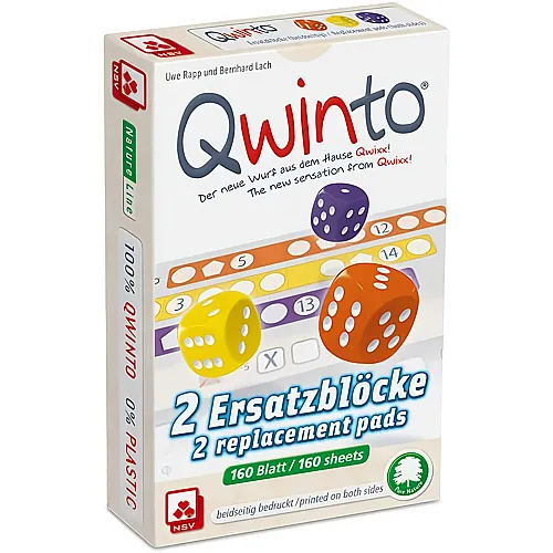 NSV Qwinto Zusatzbl�cke 2x80 Blatt Natureline (mult)