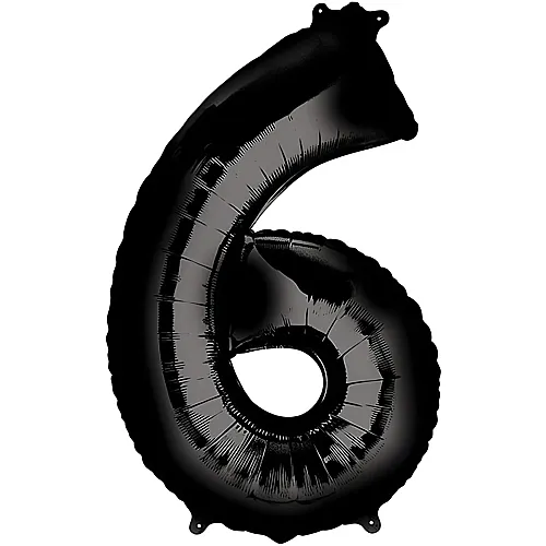 Amscan Zahlen Schwarz Folienballon Zahl 6 Schwarz (86cm)