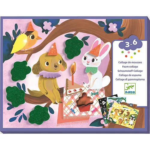 Djeco Kreativ Schaumstoff-Collage Glitzernde Feste