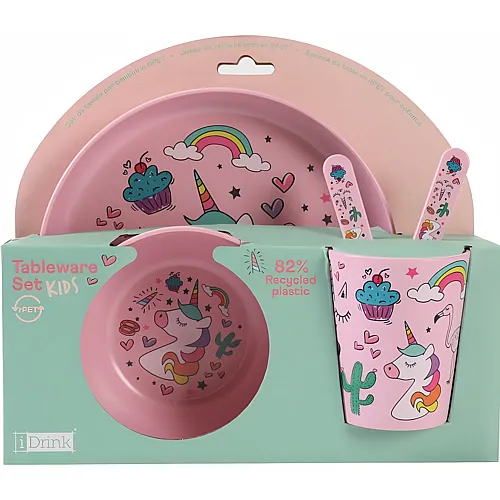 Lunch Set Einhorn aus recyceltem Kunststoff