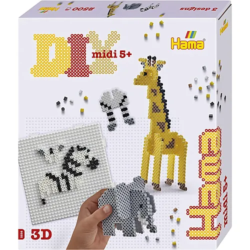 Hama B�gelperlenset in Geschenkbox  3D-Safari 2500Teile