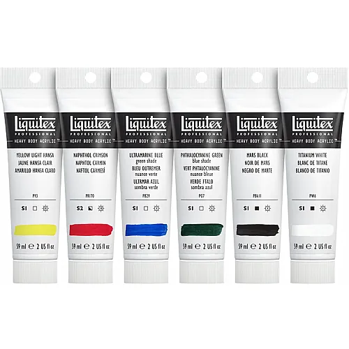 Liquitex Lqx Prof. Heavy Body Acrylfarbe Set Klassisch 6 6 X 59 ML TU