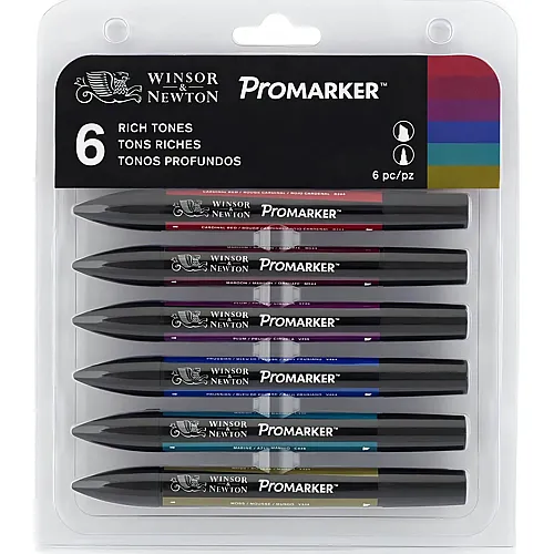 Winsor & Newton Promarker 6er Set Reiche T�ne