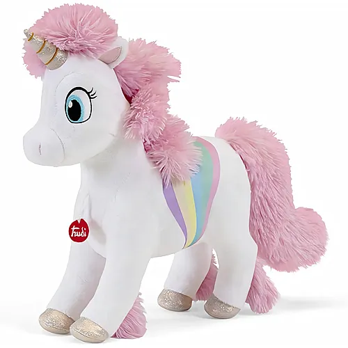 Weisses Einhorn Regenbogen - 28 cm