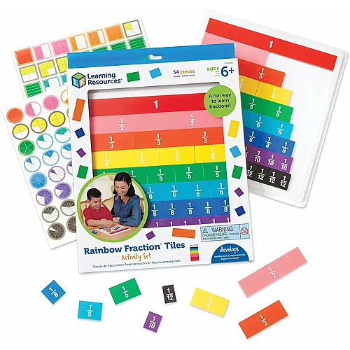 Learning Resources Rainbow Fraction Tiles with Tray 10 x 12.8 x 1.3 inches