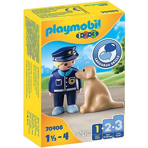 PLAYMOBIL 1.2.3 Polizist mit Hund (70408)