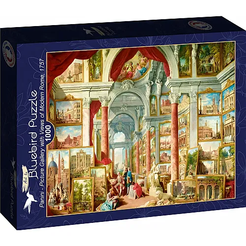 Bluebird Puzzle Panini - Picture Gallery with Views of Modern Rome, 1757 - 1000 Teile