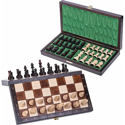 Wegiel Schach Schachspiel - MAGNETISCHE Classic LUX - Schachbrett aus Holz - 28 x 28 cm - Schachfiguren Magntic