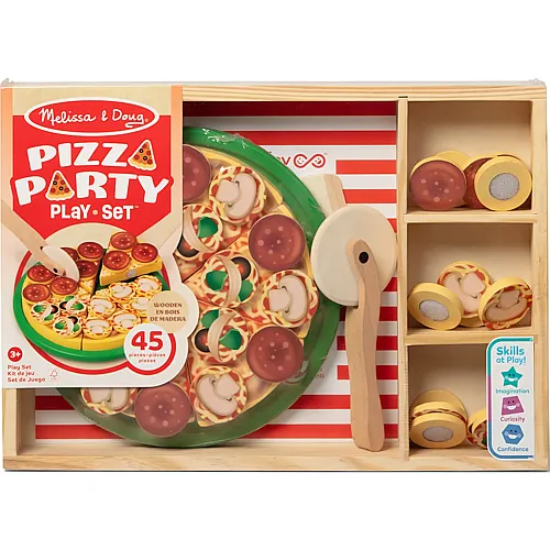 Pizza Party aus Holz - 45 Teile