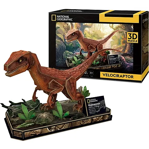Cubic Fun Puzzle National Geographic 3D Velociraptor (63Teile)