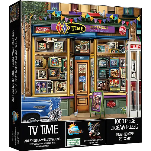 SunsOut Puzzle Bigelow Illustrations TV Time - 1000 Teile