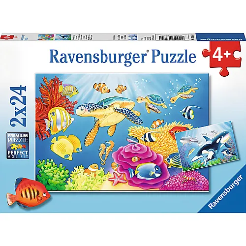 Ravensburger Puzzle Kunterbunte Unterwasserwelt (2x24)