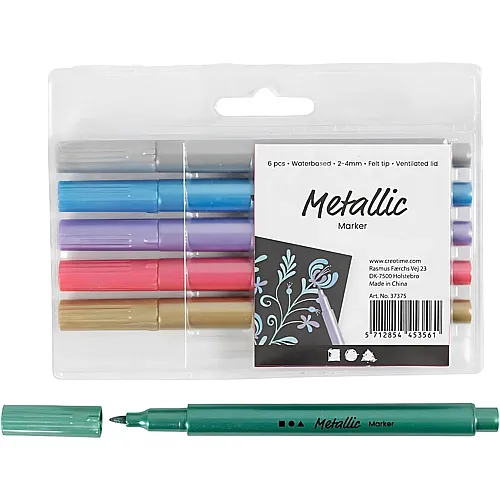 Fasermaler Metallic - 6 Teile
