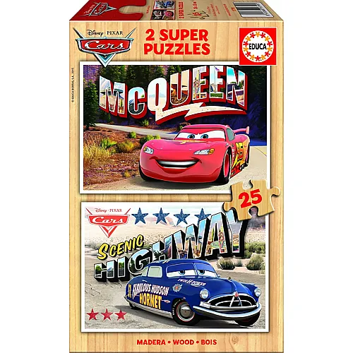 2in1 Wood Disney Cars - 25 Teile