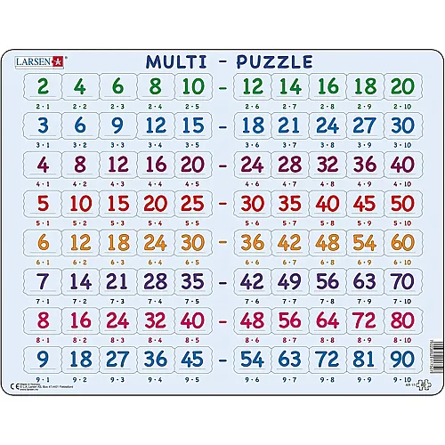 Larsen Puzzle Z�hlen lernen - Tabellen - 80 Teile