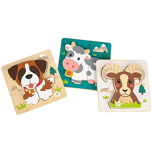 spielba Puzzle Schweizer Tiere 3er Set