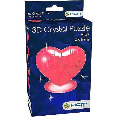 HCM Kinzel Crystal Puzzle 3D Herz Rot - 46 Teile
