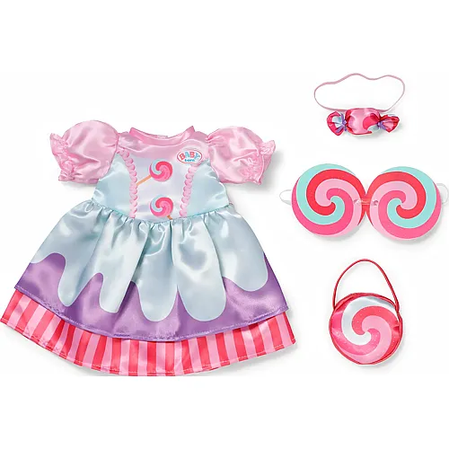 Zapf Creation Baby Born Bonbon-Outfit mit Kleid, Tasche - 43 cm