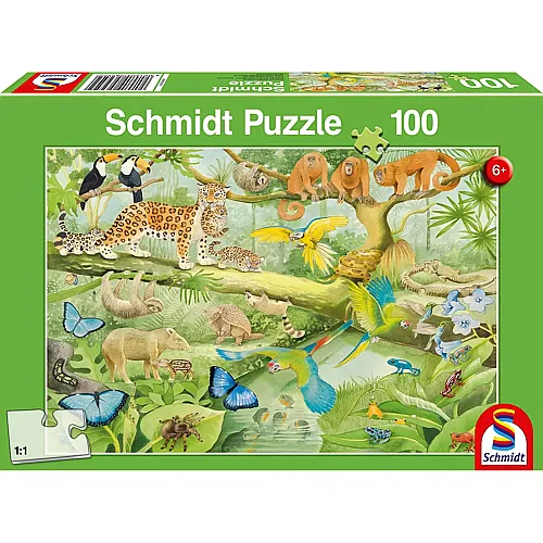 Schmidt Puzzle Tiere im Regenwald (100Teile)