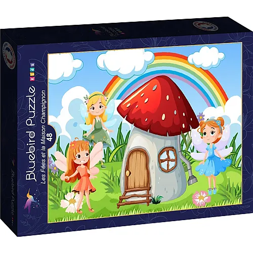 Bluebird Puzzle Die Feen und das Pilzhaus - 48 Teile