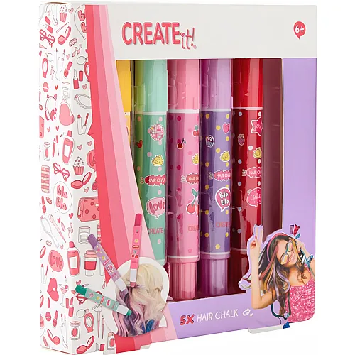 Create It! Haarkreide-Set Dis. 5 verschiedene Farben