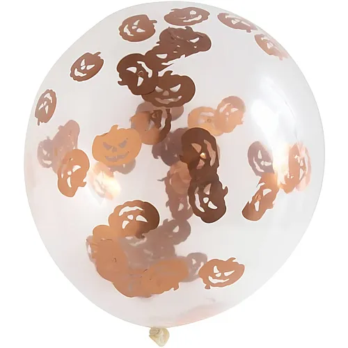 Konfettiballon gef�llt mit K�rbisdeko - 4 Teile