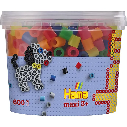 Hama Maxi B�gelperlen in Box 051 Neon-Mix - 600 Teile