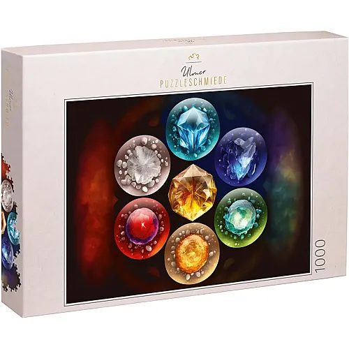 Ulmer Puzzleschmiede Magisch-farbintensive Symbole der 7 Chakra-Steine - 1000 Teile