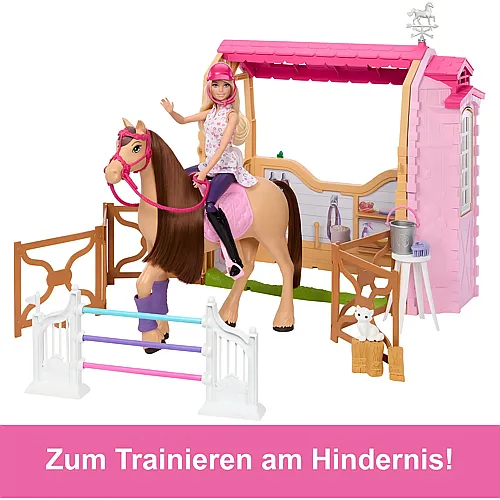 Barbie Spielzeugstall-Spielset mit Puppe, Pferd und Zubeh�r