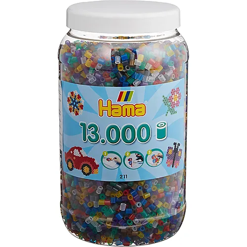 Hama Midi B�gelperlen im Topf 053 Transparenter Mix - 13000 Teile