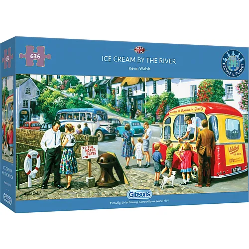 Gibsons Puzzle Kevin Walsh Eiscreme am Fluss - 636 Teile
