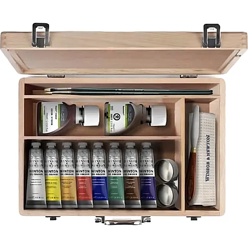 Winsor & Newton W&n Winton Huile Coffret Bois Les Essentiels 15pcs