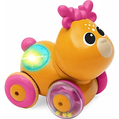 Chicco Hirsch Sprint&Go Game, Elektronisches R�ckw�rtsgang-Tier, Mit Melodien, Ger�uschen und Lichtern, Krabbelanregung, Gummir�der, 6-36 m